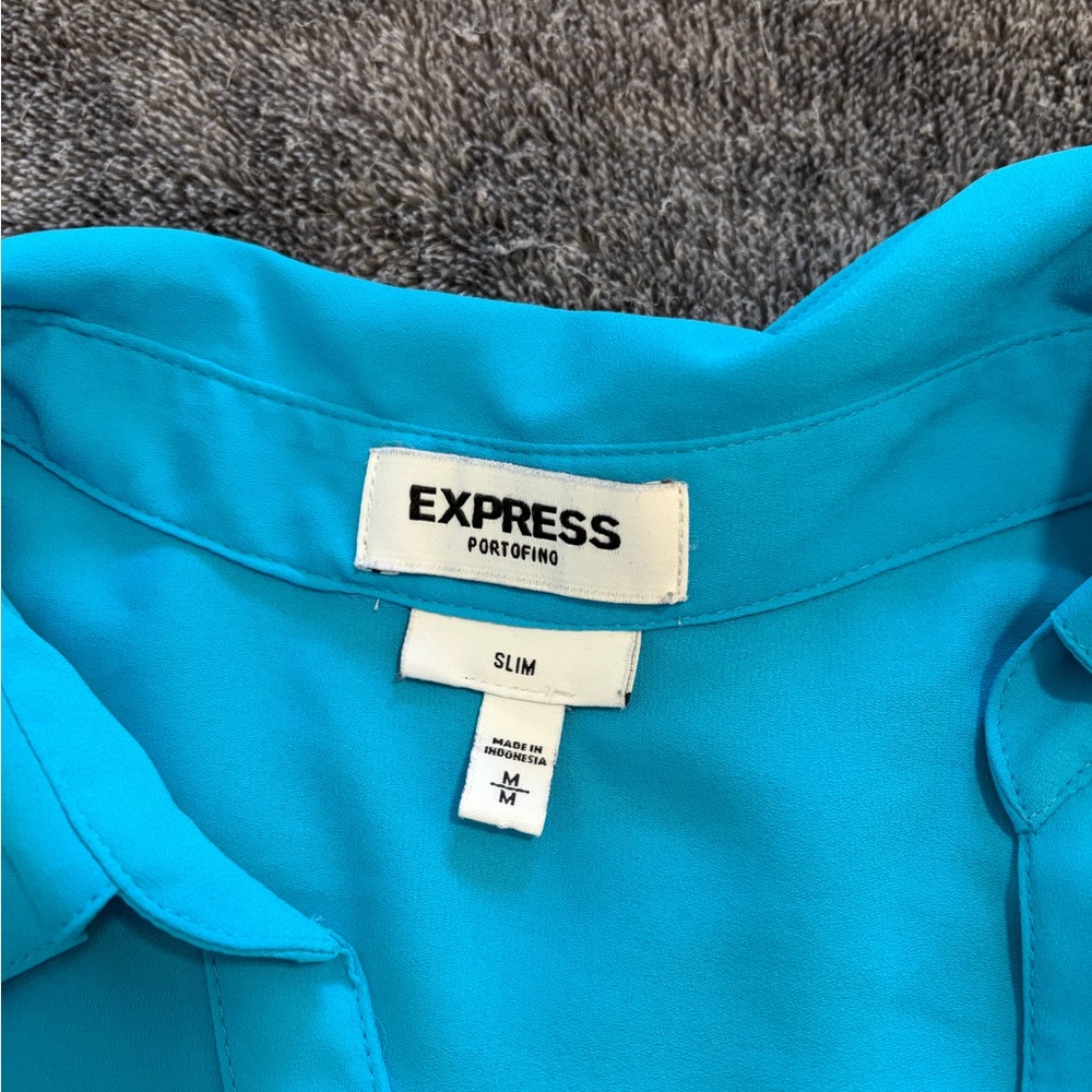 Express Turquoise Button-Down Shirt Women’s Size … - image 3